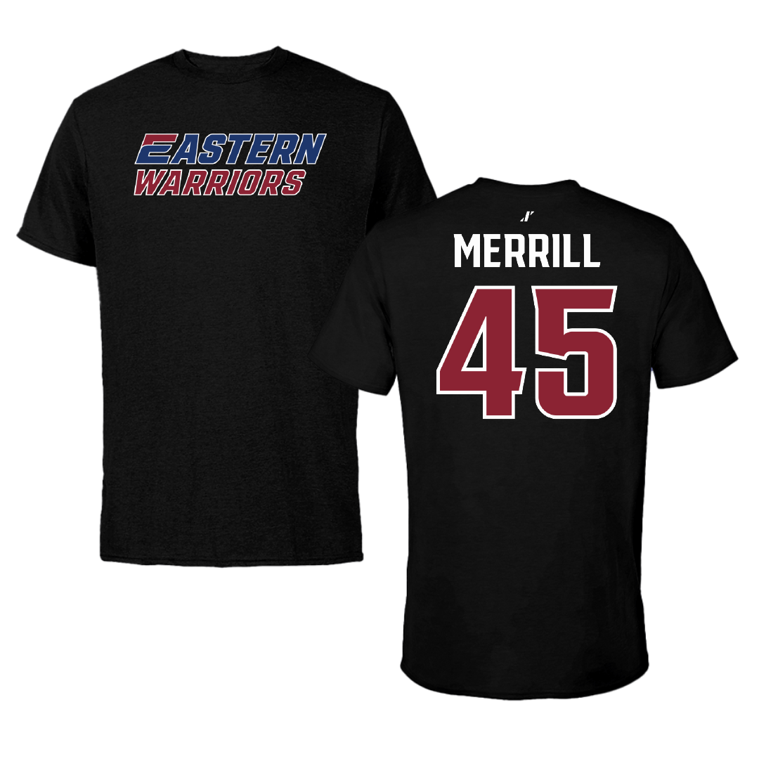 Eastern Connecticut State University Baseball Black Tee - #45 Andrew Merrill
