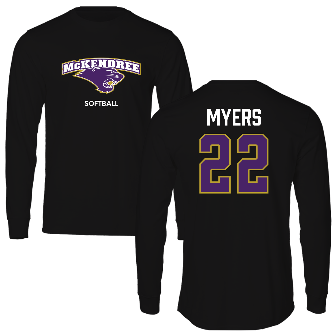 McKendree University Softball Black Performance Long Sleeve - #22 Jasmine Myers