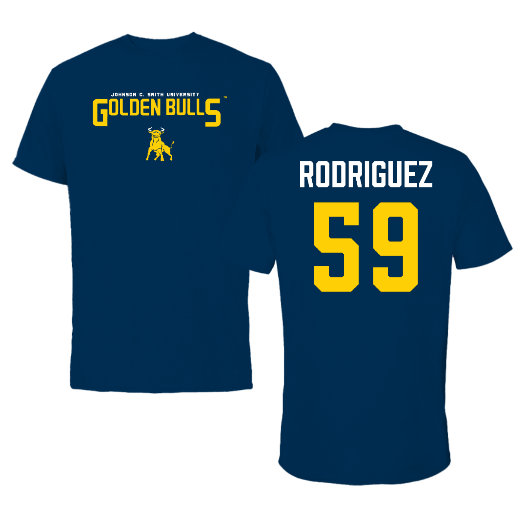 Johnson C. Smith University Football Navy Tee - #59 Trey Rodriguez