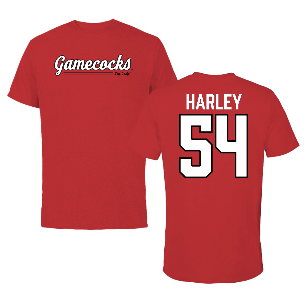 Jacksonville State University Football Red General Tee - #54 Daveion Harley