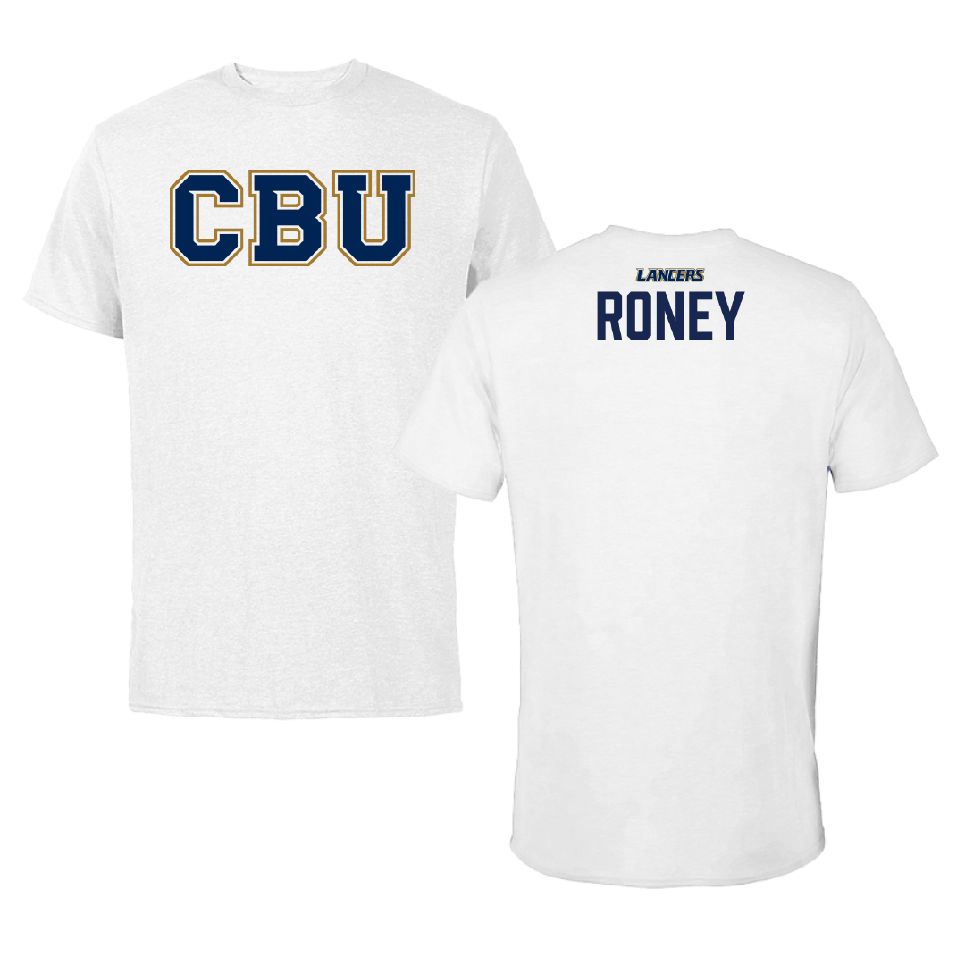 California Baptist University Cheer White Tee - Gracelyn Roney