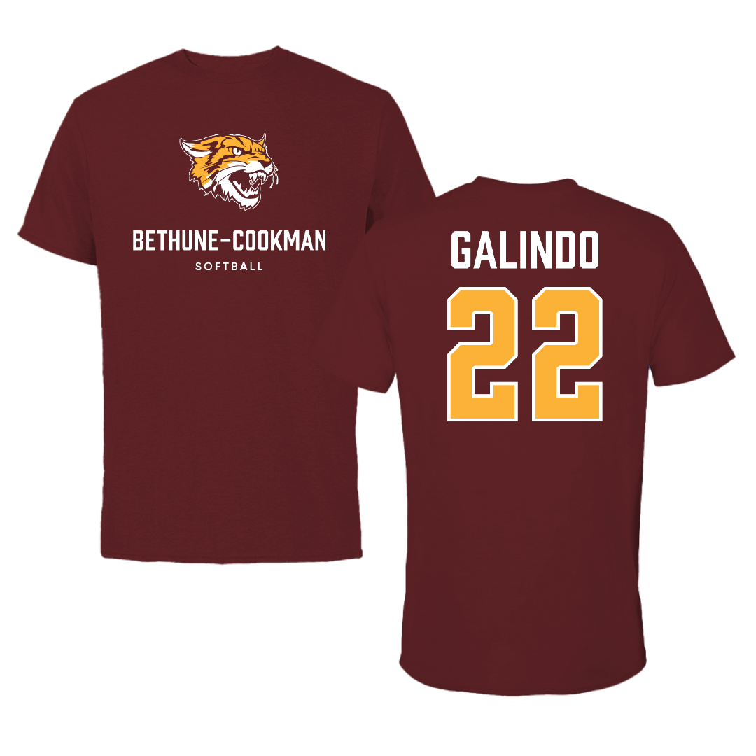 Bethune-Cookman University Softball Maroon Performance Tee - #22 Malaiyha Galindo