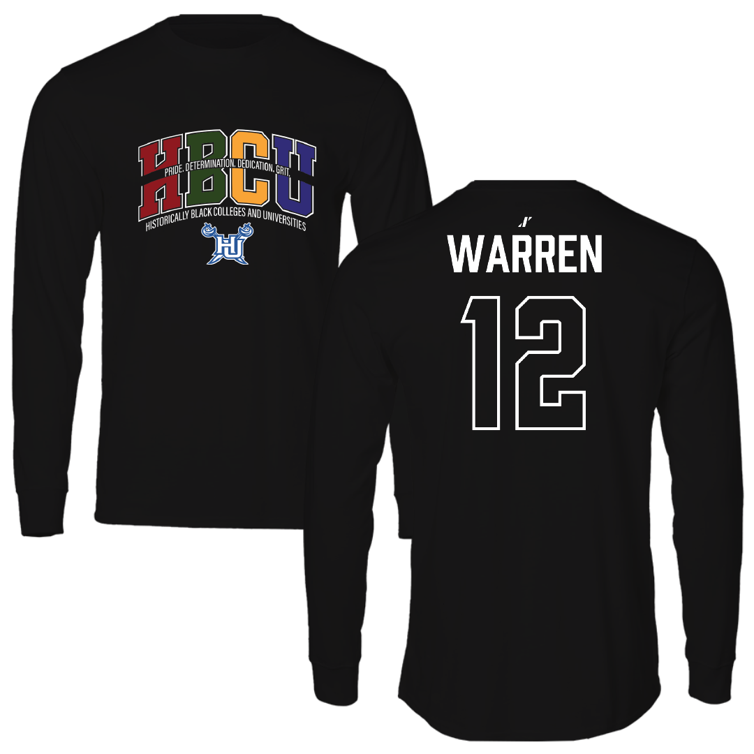 Hampton University Volleyball Black HBCU Performance Long Sleeve - #12 Morgan Warren
