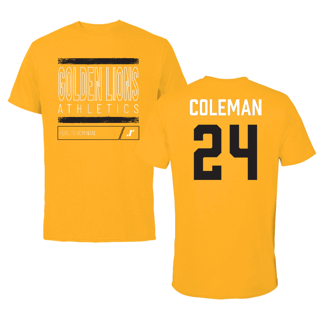 University of Arkansas-Pine Bluff Baseball Gold Dominate Performance Tee - #24 Blake Coleman
