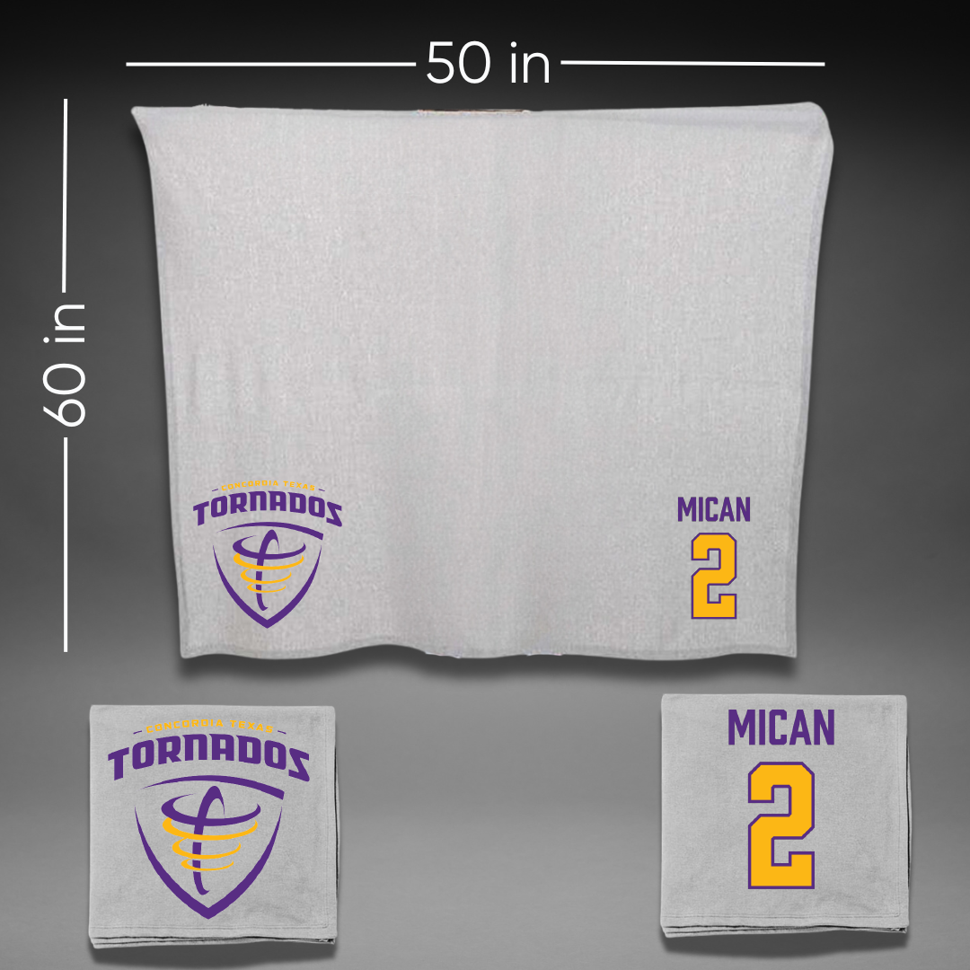 Concordia University (Texas) Softball Gray Blanket - #2 Malarie Mican