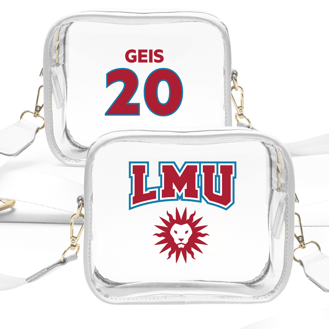 Loyola Marymount University Baseball White Clear Stadium Bag - #20 Jake Geis