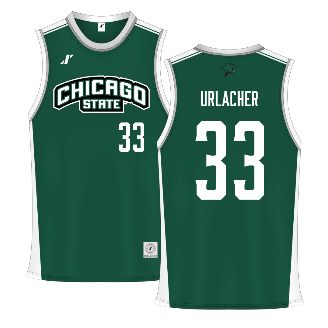 Chicago State University Green Basketball Jersey - #33 Kace Urlacher