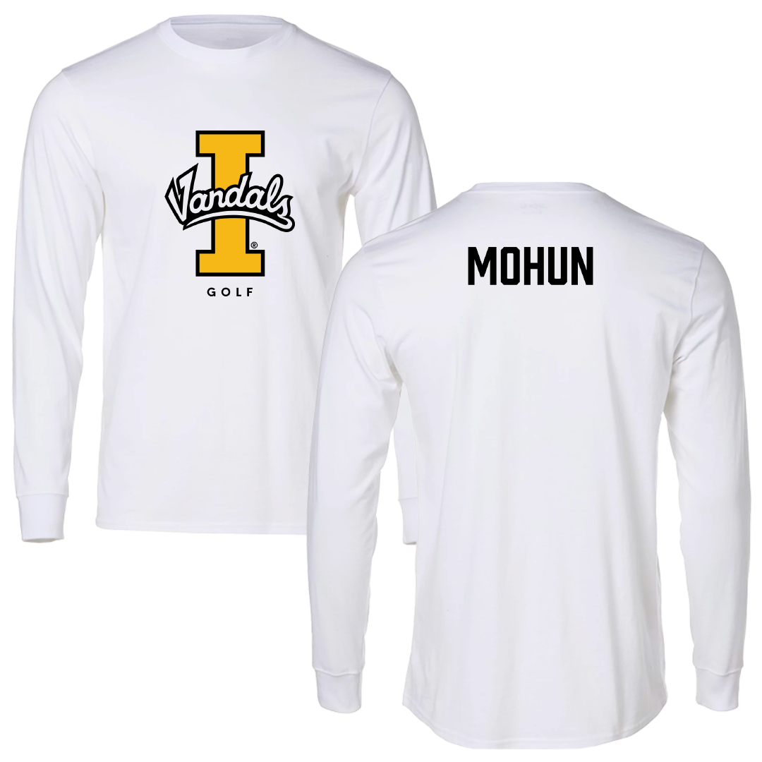 University of Idaho Golf (M) White Vandals Performance Long Sleeve - Aaron Mohun