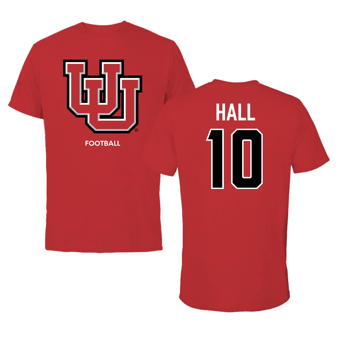 University of Utah Football Red Tee - #10 Johnathan Hall