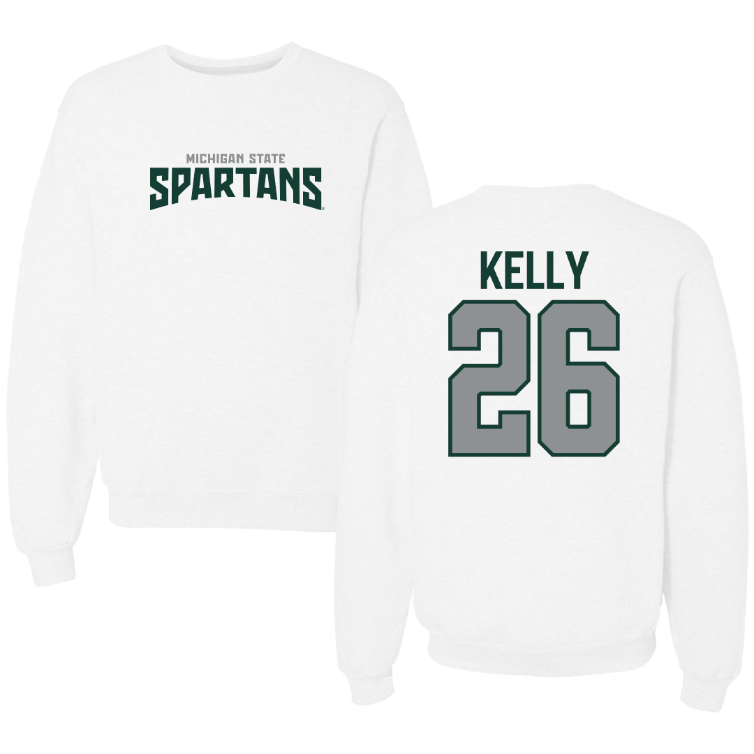 Michigan State University Ice Hockey White Classic Crewneck - #26 Tanner Kelly