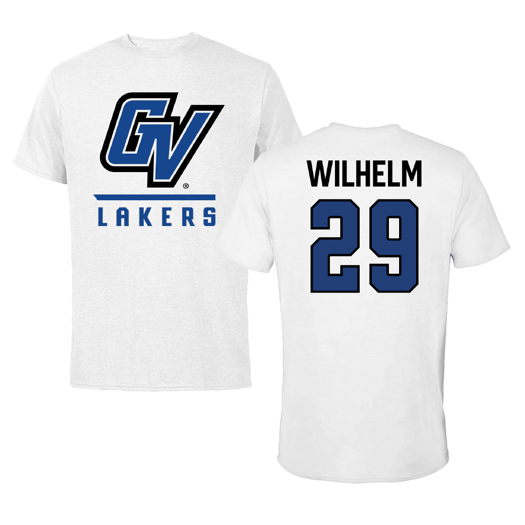 Grand Valley State University Soccer (W) White Tee - #29 Ivy Wilhelm