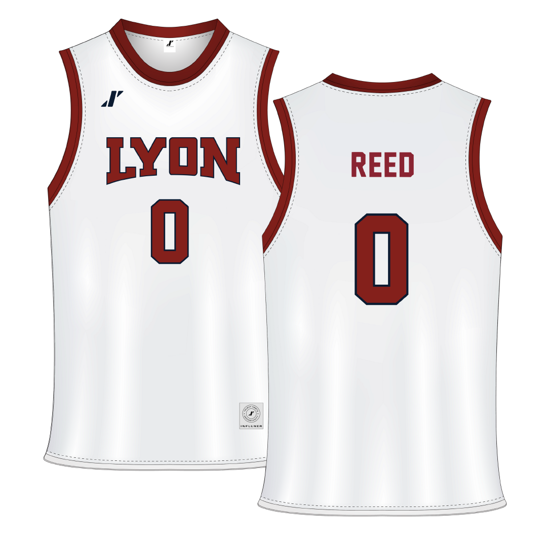 Lyon College White Basketball Jersey - #0 Stephen Reed