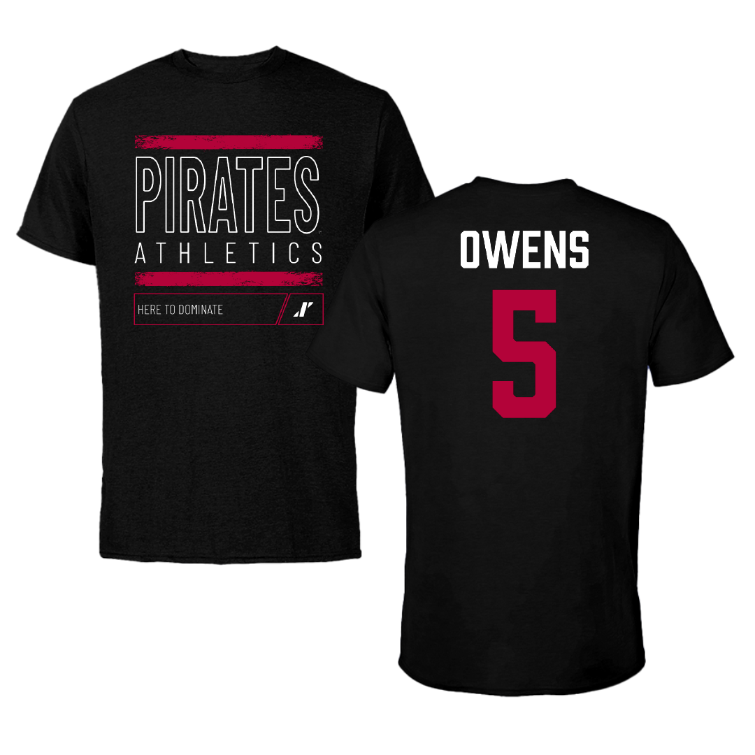 Whitworth University Football Black Dominate Performance Tee - #5 Nathan Owens