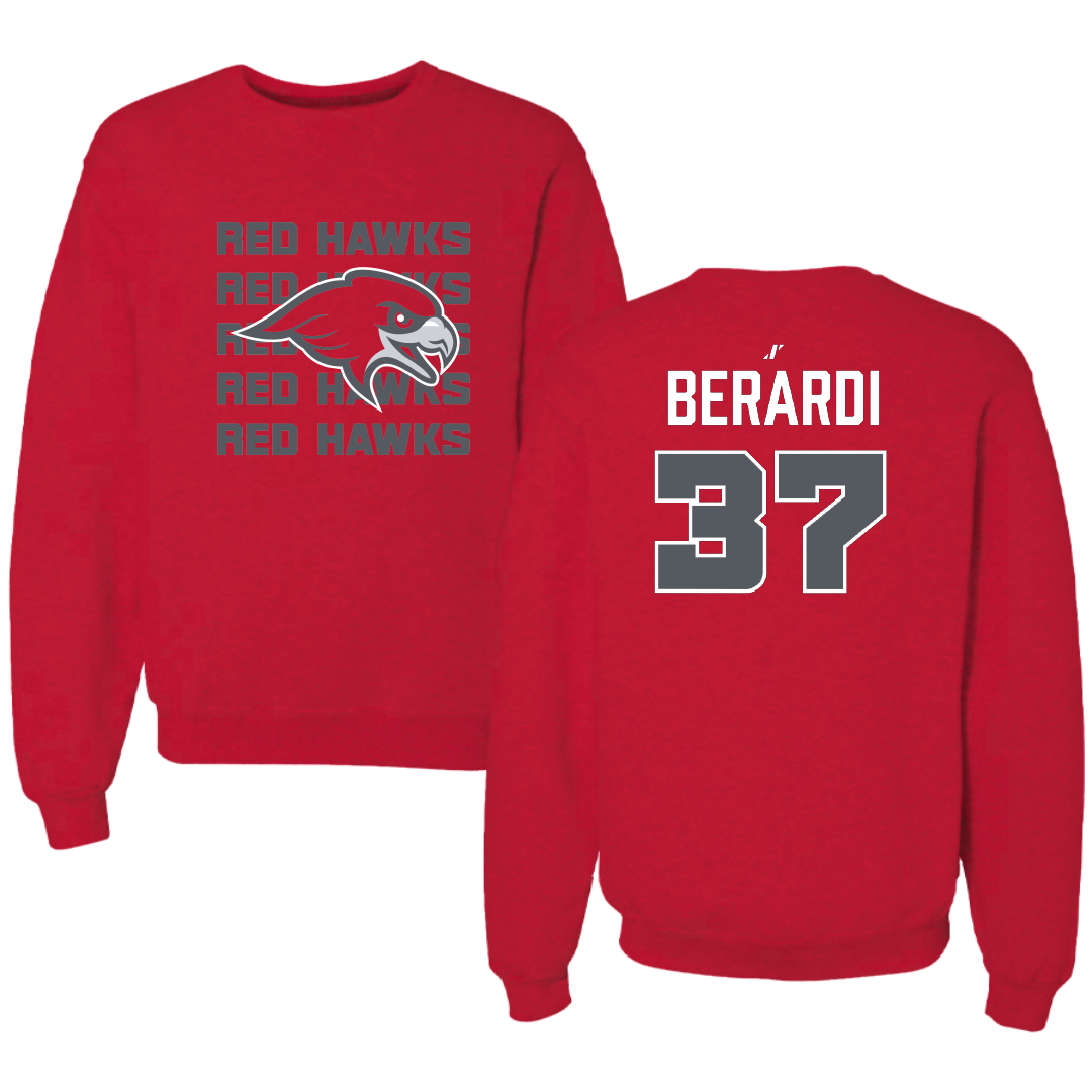 Montclair State University Baseball Red General Crewneck - #37 Vincent Berardi