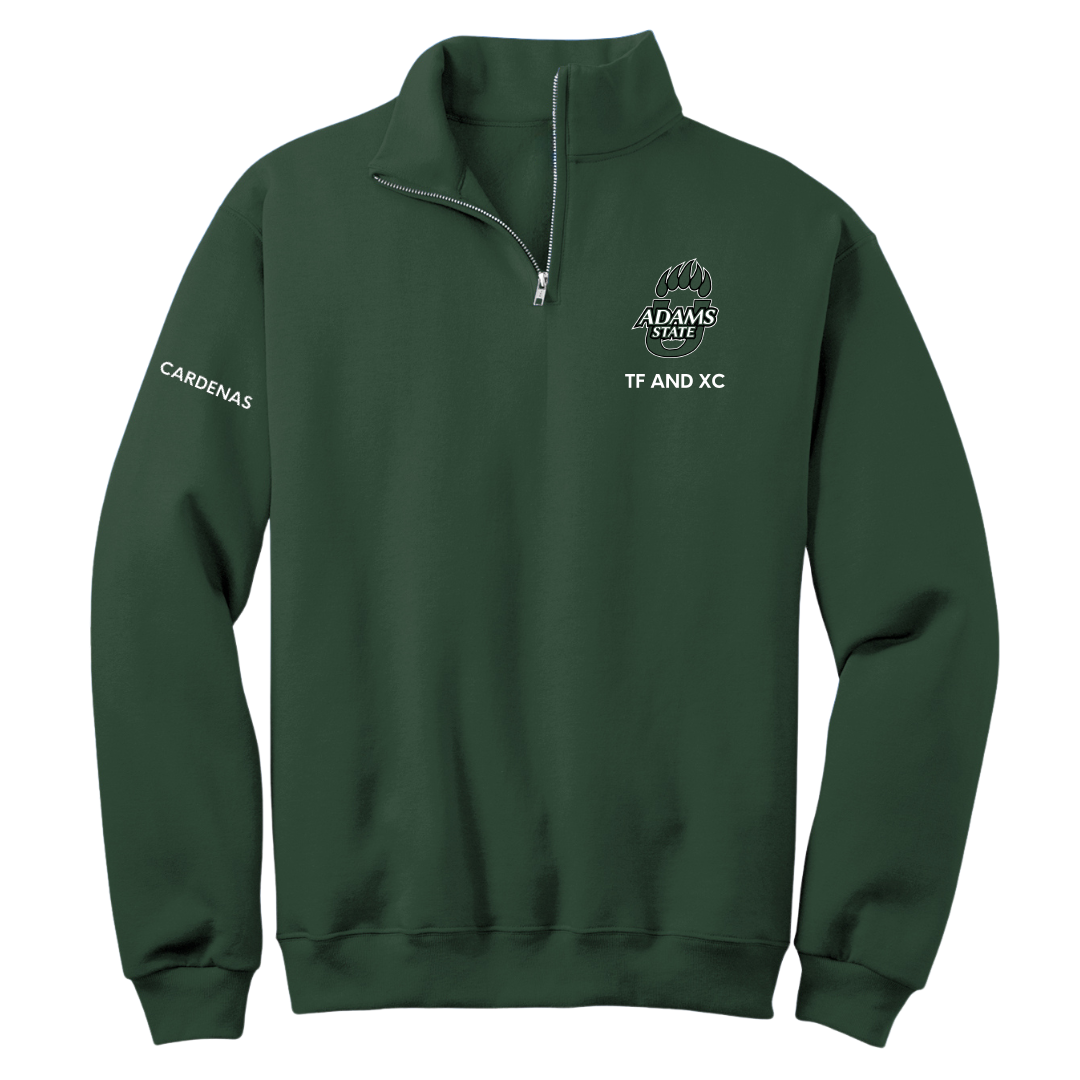 Adams State University TF and XC Forest Green Quarter-Zip - David Cardenas