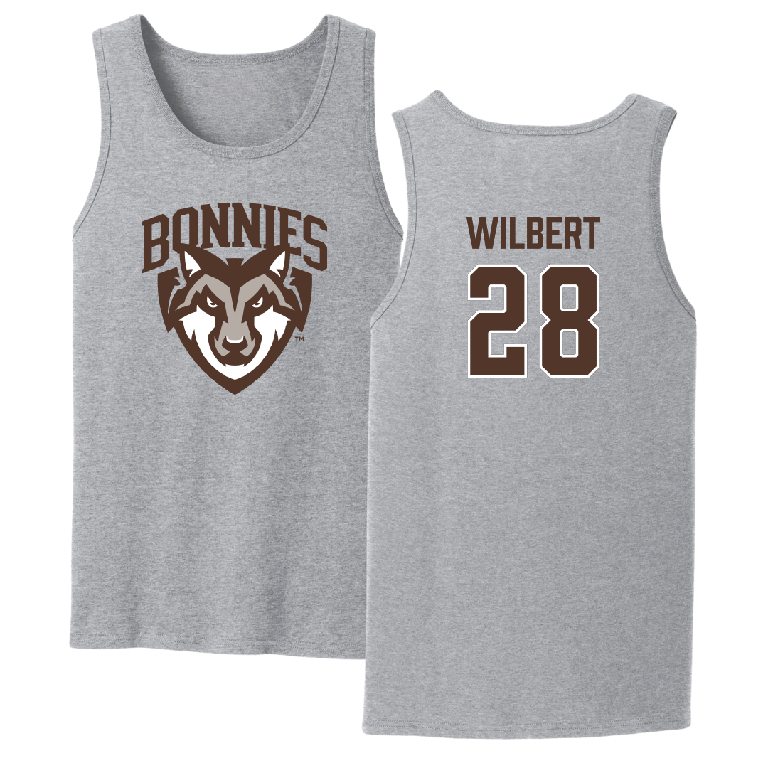 St. Bonaventure University Soccer Sport Gray Tank Top - #28 Andrew Wilbert