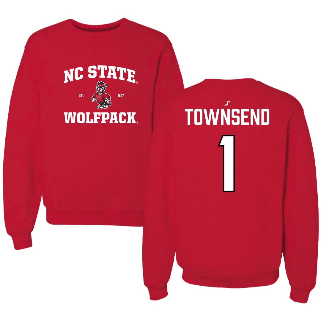 North Carolina State University Softball Red General Crewneck - #1 Maia Townsend