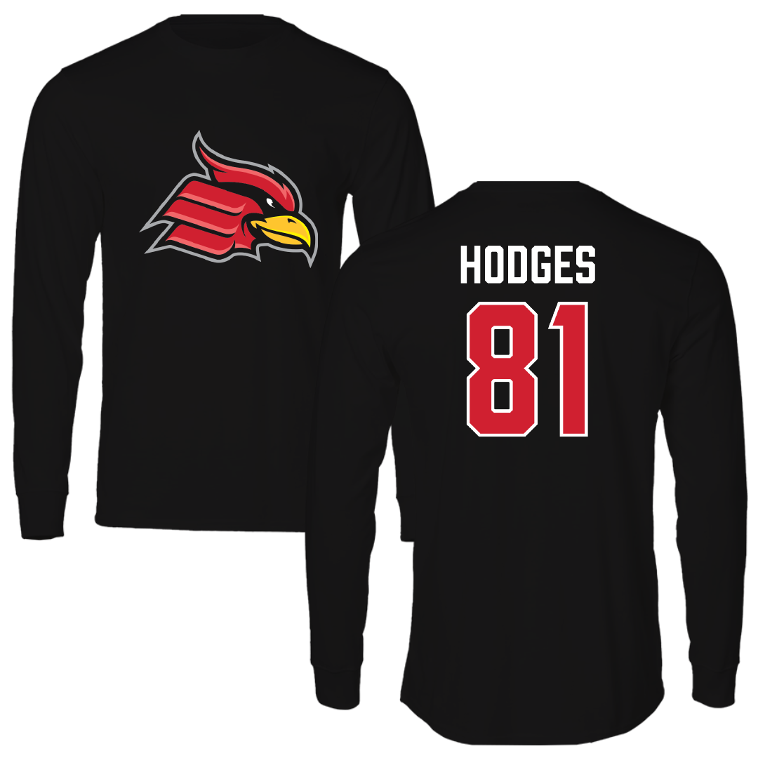 Wheeling University Football Black Performance Long Sleeve - #81 Amari Hodges