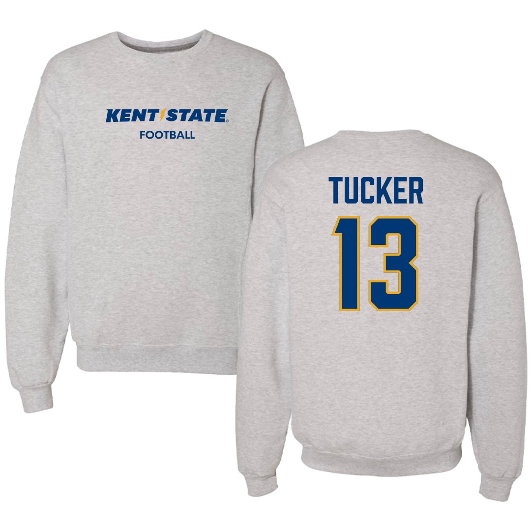 Kent State University Football Light Gray Crewneck - #13 Tevin Tucker