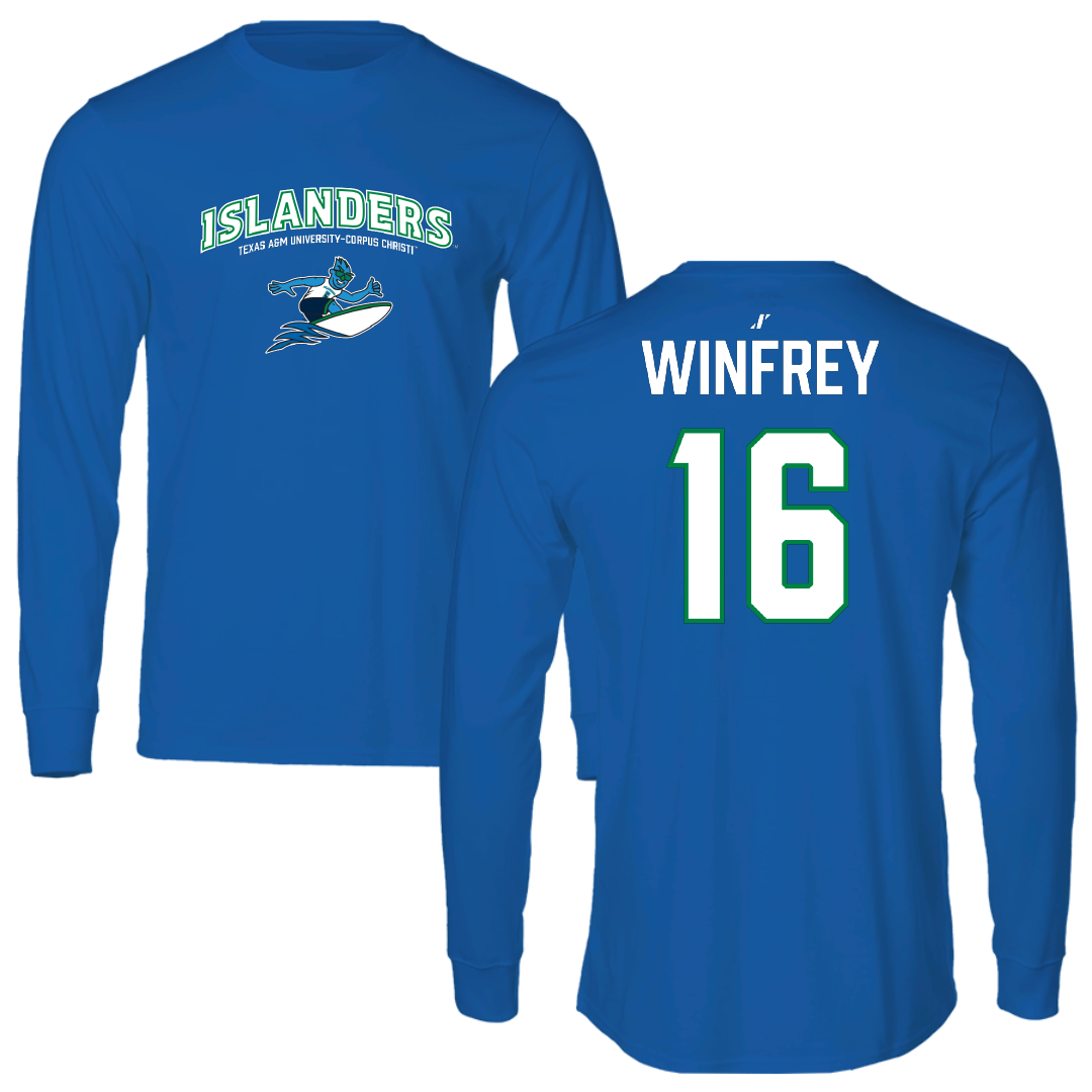 Texas A&M University-Corpus Christi Softball Blue General Performance Long Sleeve - #16 Kendra Winfrey