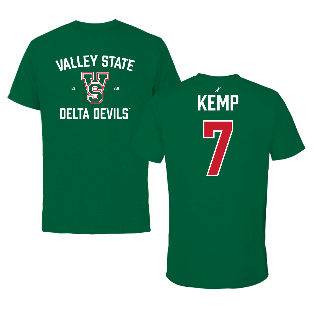 Mississippi Valley State University Baseball Green General Performance Tee - #7 Malik Kemp