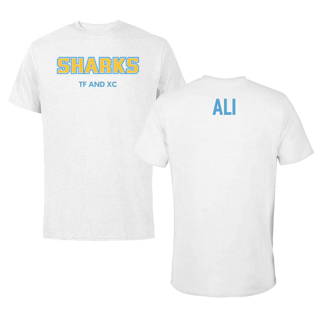 Long Island University TF and XC White Sharks Tee - Nasir Ali