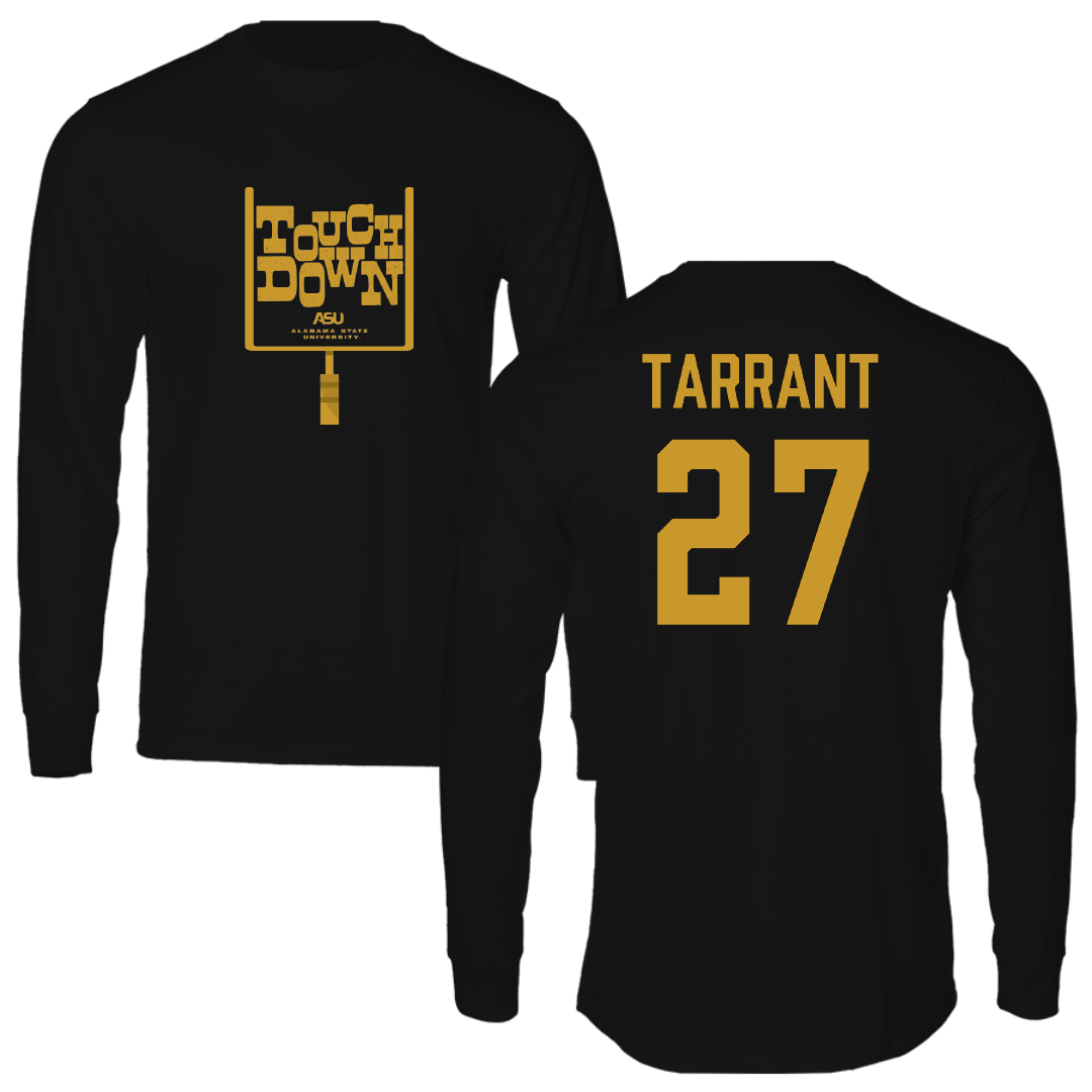Alabama State University Football Black Touchdown Performance Long Sleeve - #27 Eric Tarrant