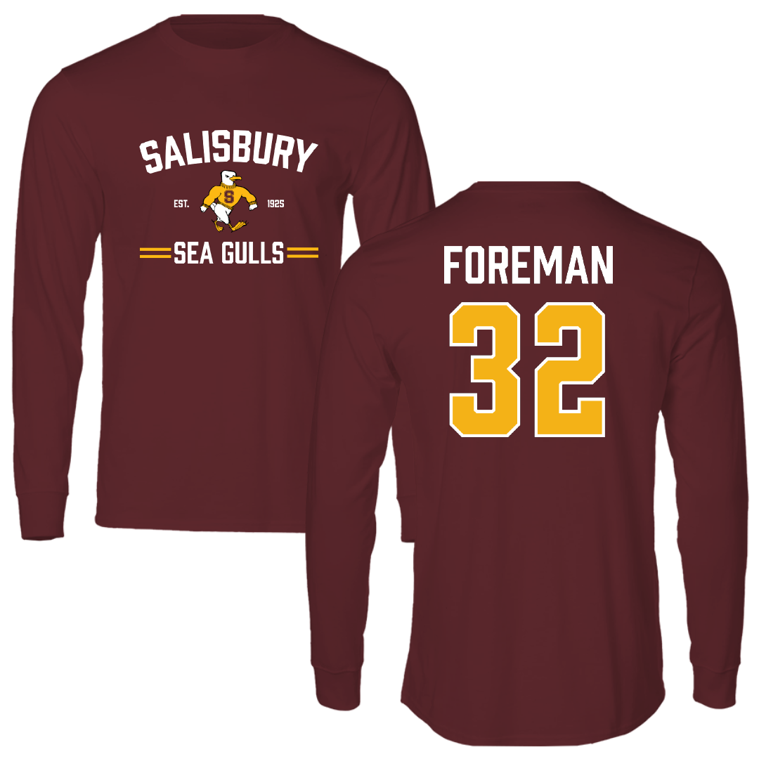 Salisbury University Soccer Maroon General Performance Long Sleeve - #32 Hayle Foreman