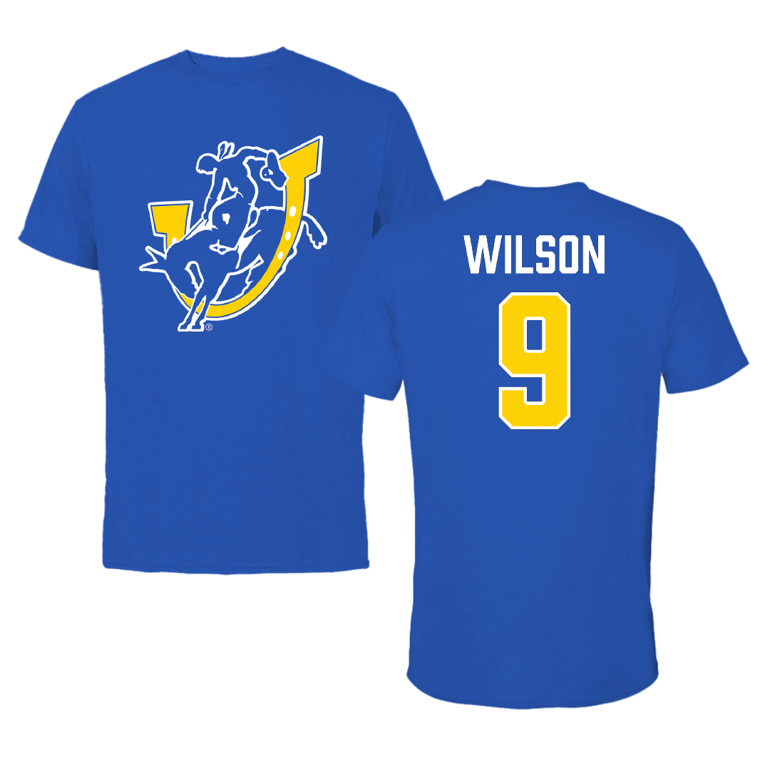 Southern Arkansas University Baseball Blue Performance Tee - #9 Glynn Wilson