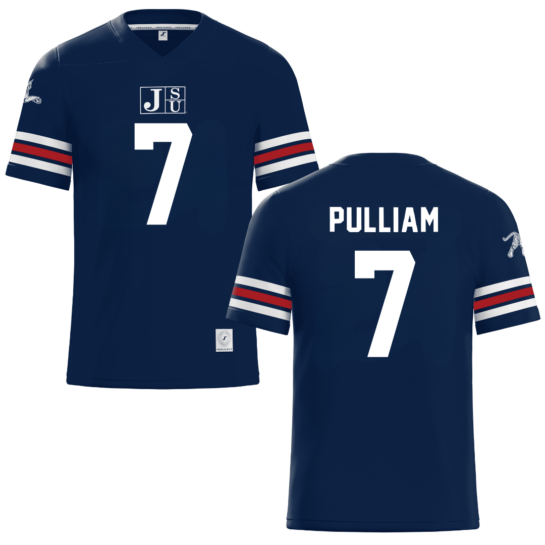 Jackson State University Navy Football Jersey - #7 Reid Pulliam