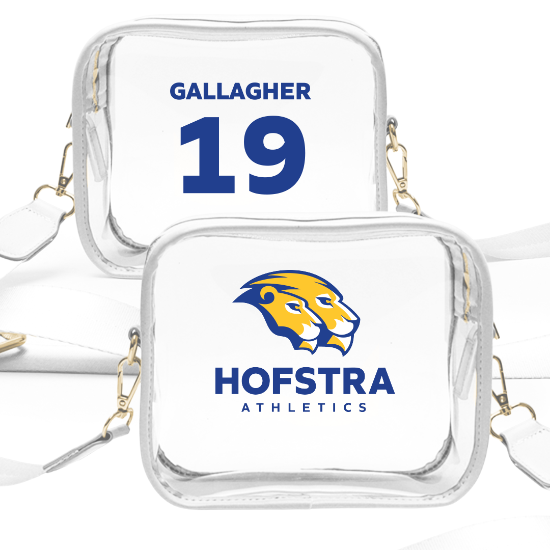 Hofstra University Baseball White Clear Stadium Bag - #19 Aidan Gallagher