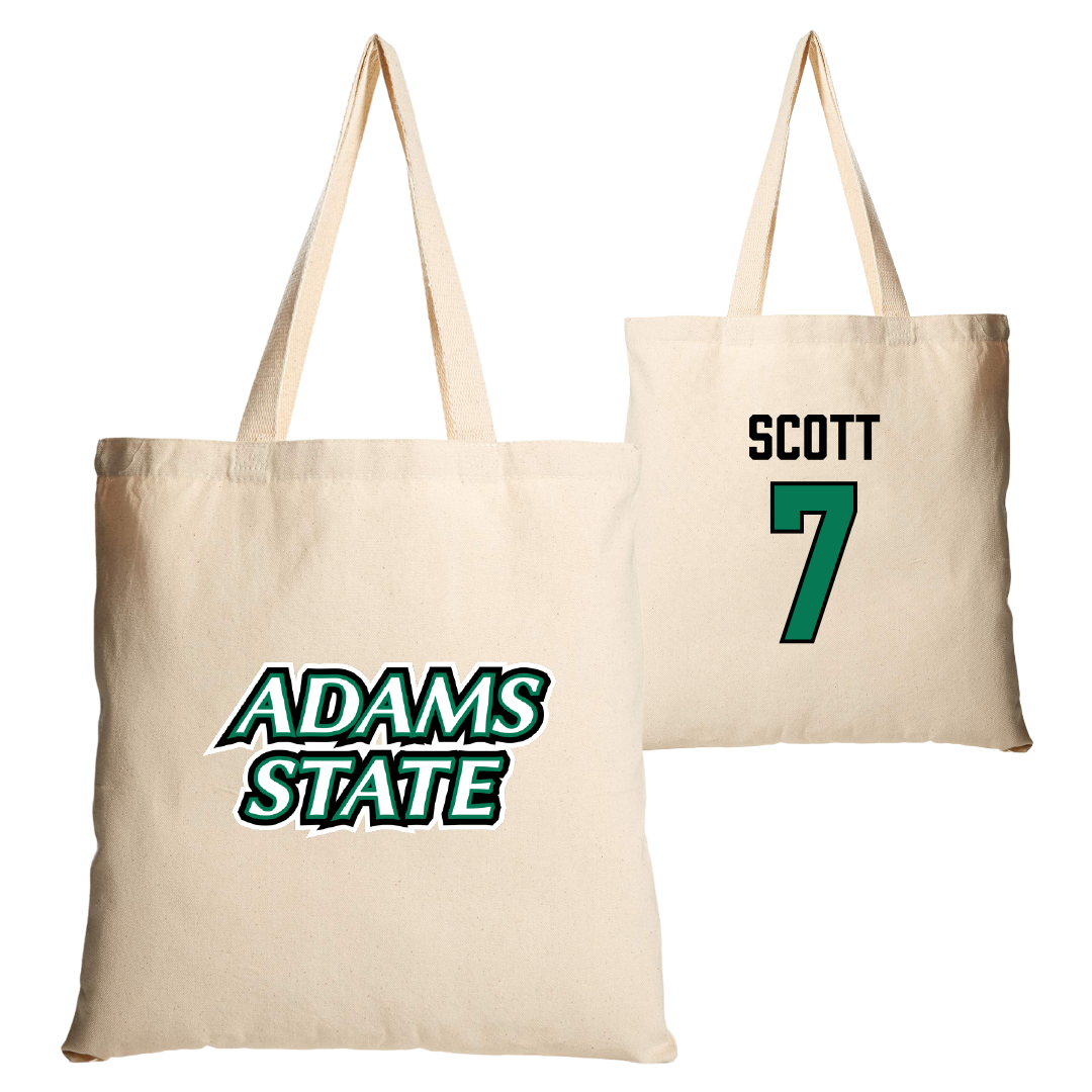 Adams State University Football Tan Canvas Tote Bag - #7 Jalen Scott