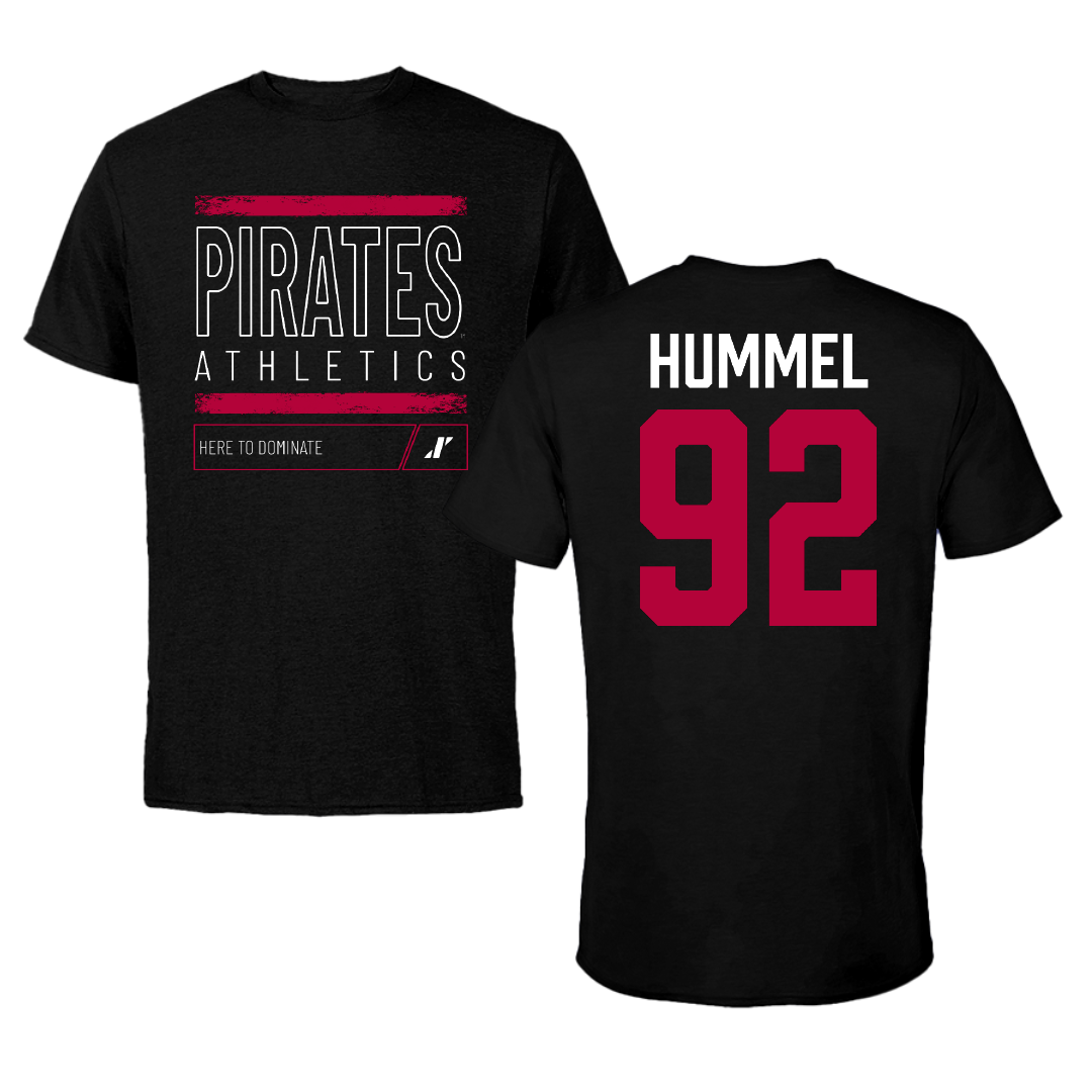 Whitworth University Football Black Dominate Tee - #92 Nathan Hummel