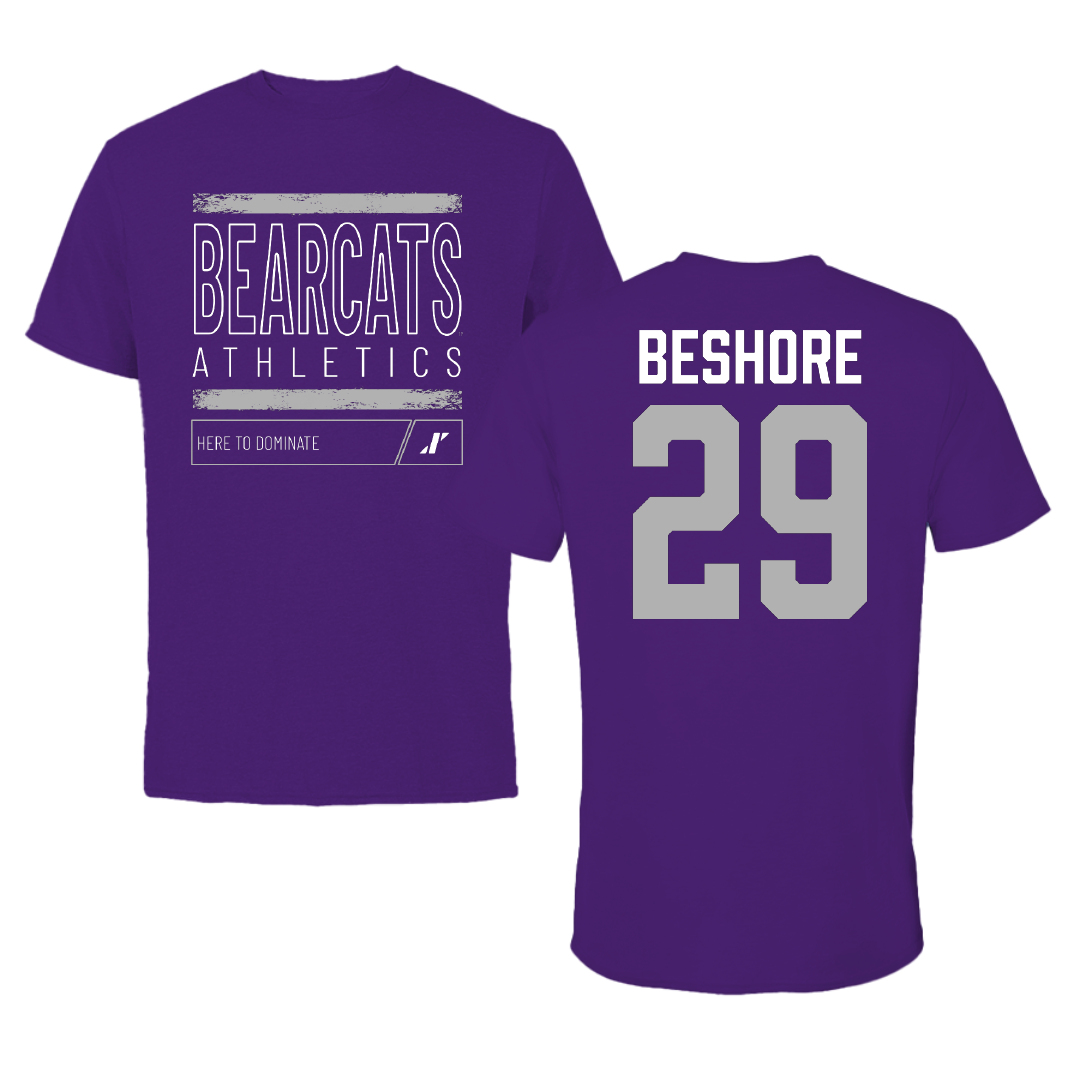 Southwest Baptist University Football Purple Dominate Performance Tee - #29 Joel Beshore