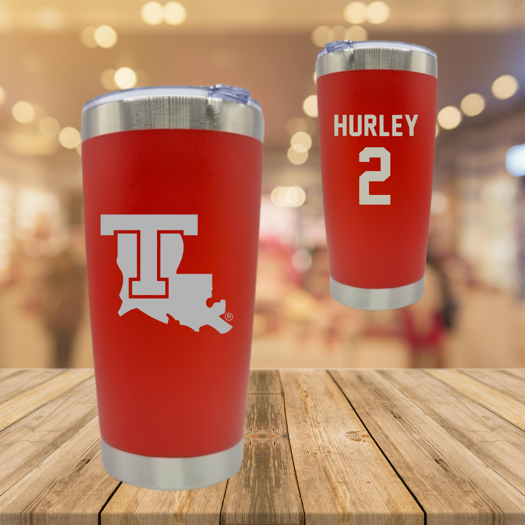 Louisiana Tech University Volleyball Red Stainless Steel Tumbler - #2 Jailen Hurley