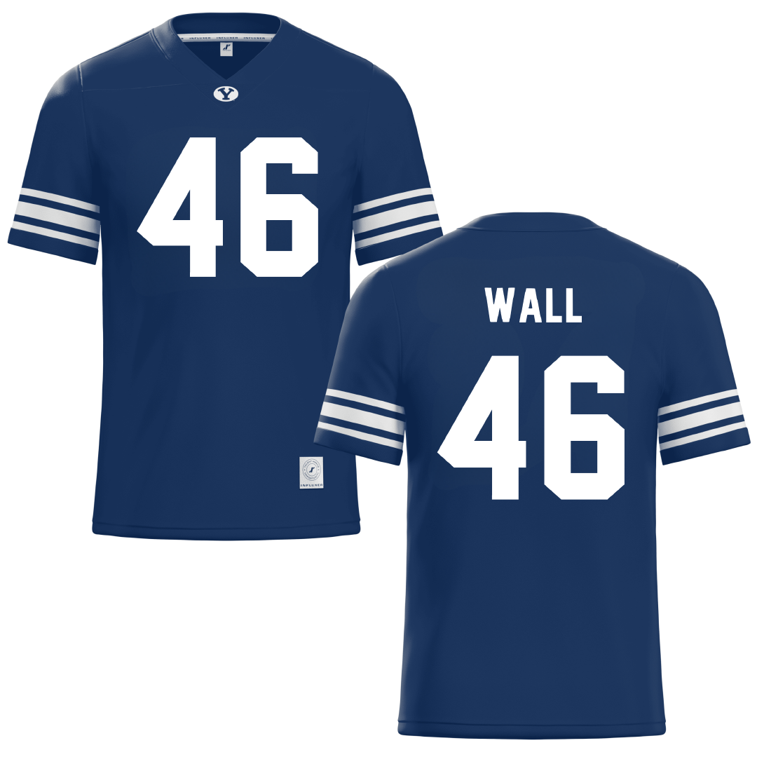 Brigham Young University Navy Football Jersey - #46 Kendal Wall
