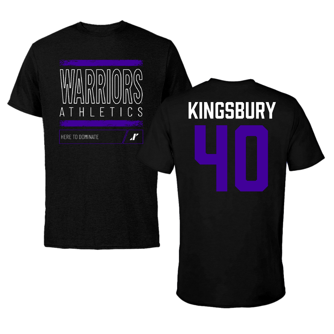 Winona State University Football Black Dominate Tee - #40 Ben Kingsbury