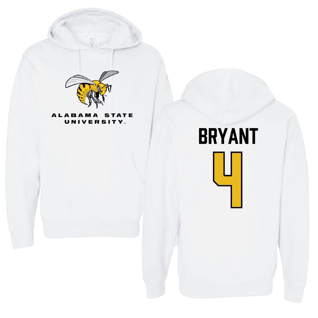 Alabama State University Basketball White Block Hoodie - #4 Kaitlyn Bryant