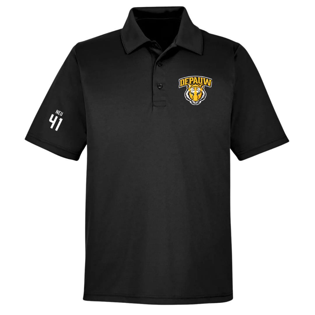 DePauw University Football Black Polo - #41 Sam Neu