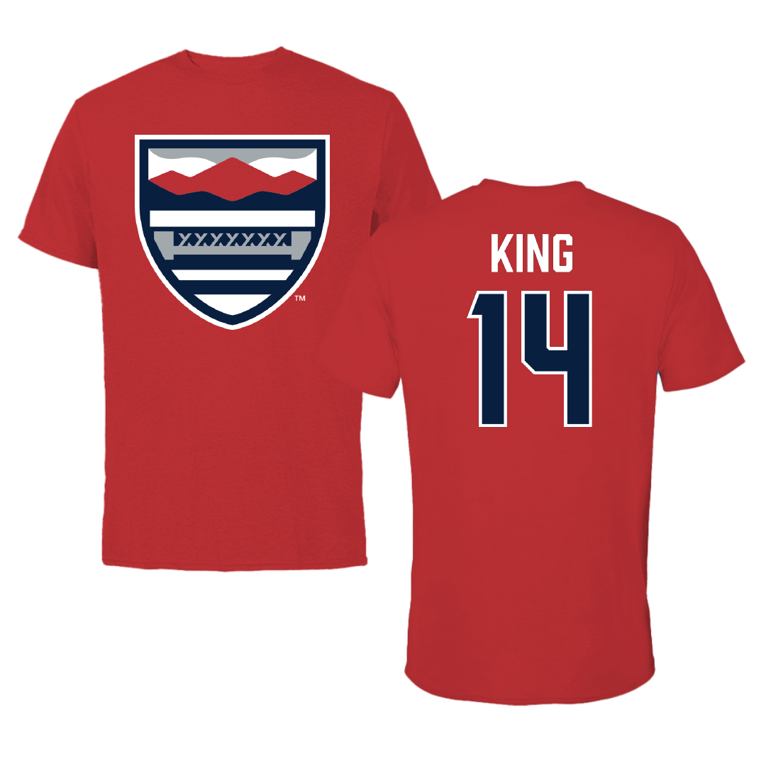 New England College Soccer Red Performance Tee - #14 Aubrey King