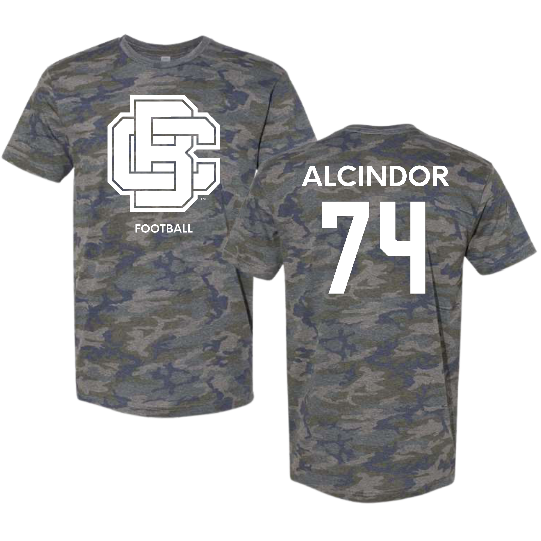 Bethune-Cookman University Football Vintage Camo Tee - #74 Jerry Alcindor