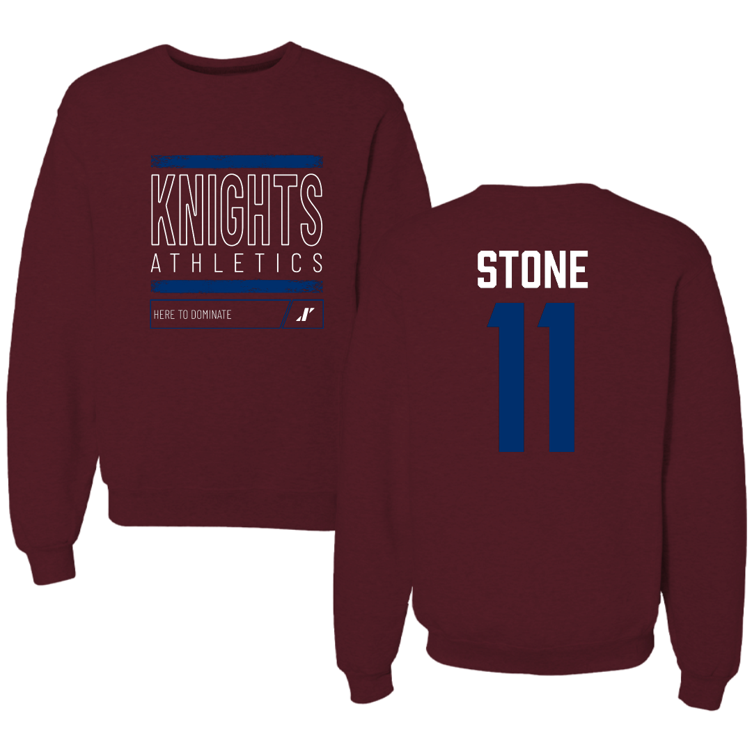 Fairleigh Dickinson University-Metropolitan Campus Softball Maroon Dominate Crewneck - #11 Ayden Stone