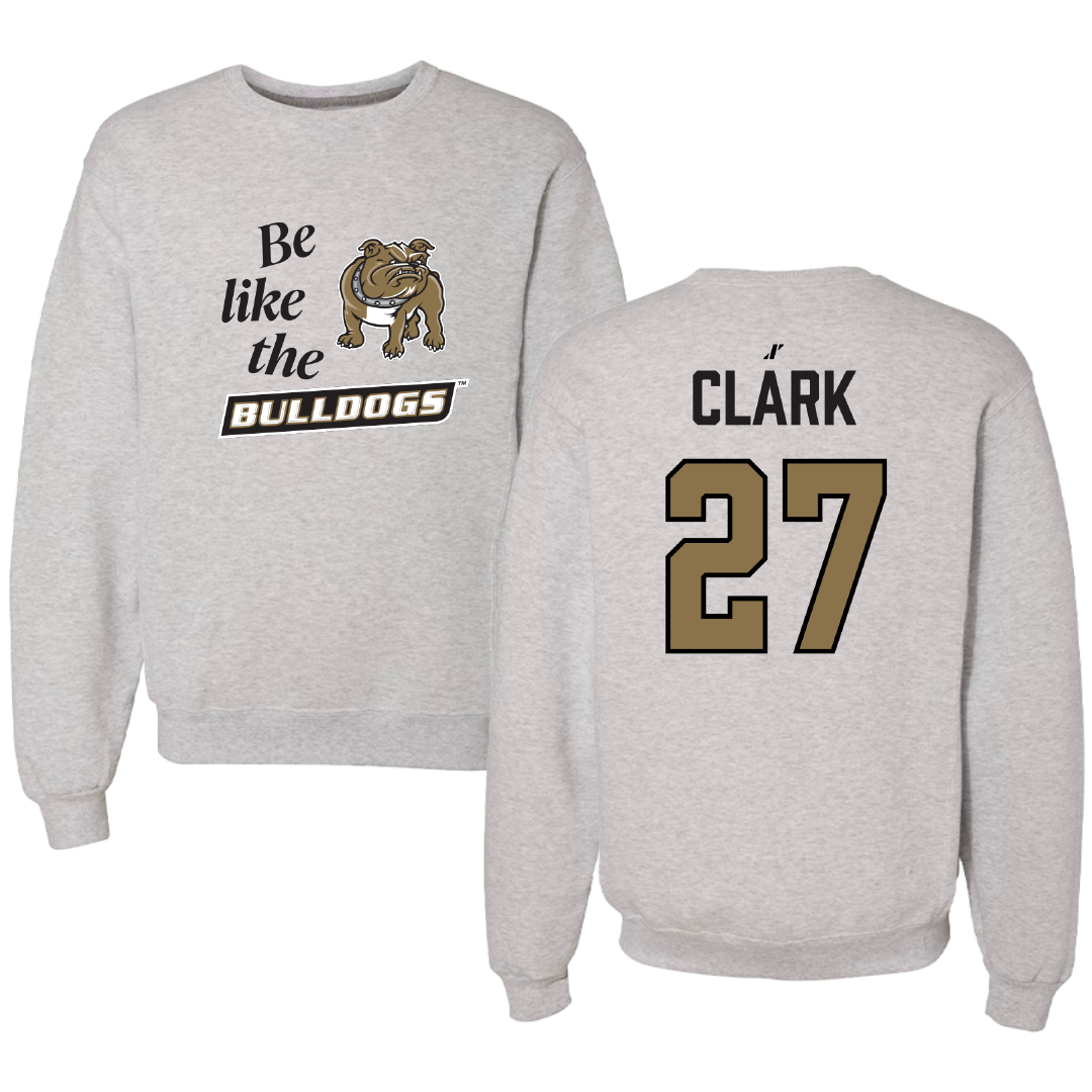 Bryant University Bowling (W) Light Gray Be Like Us Crewneck - #27 Laura Clark