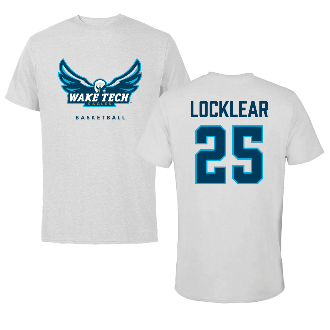 Wake Tech Community College Basketball (W) Light Gray Performance Tee - #25 Tanzania Locklear
