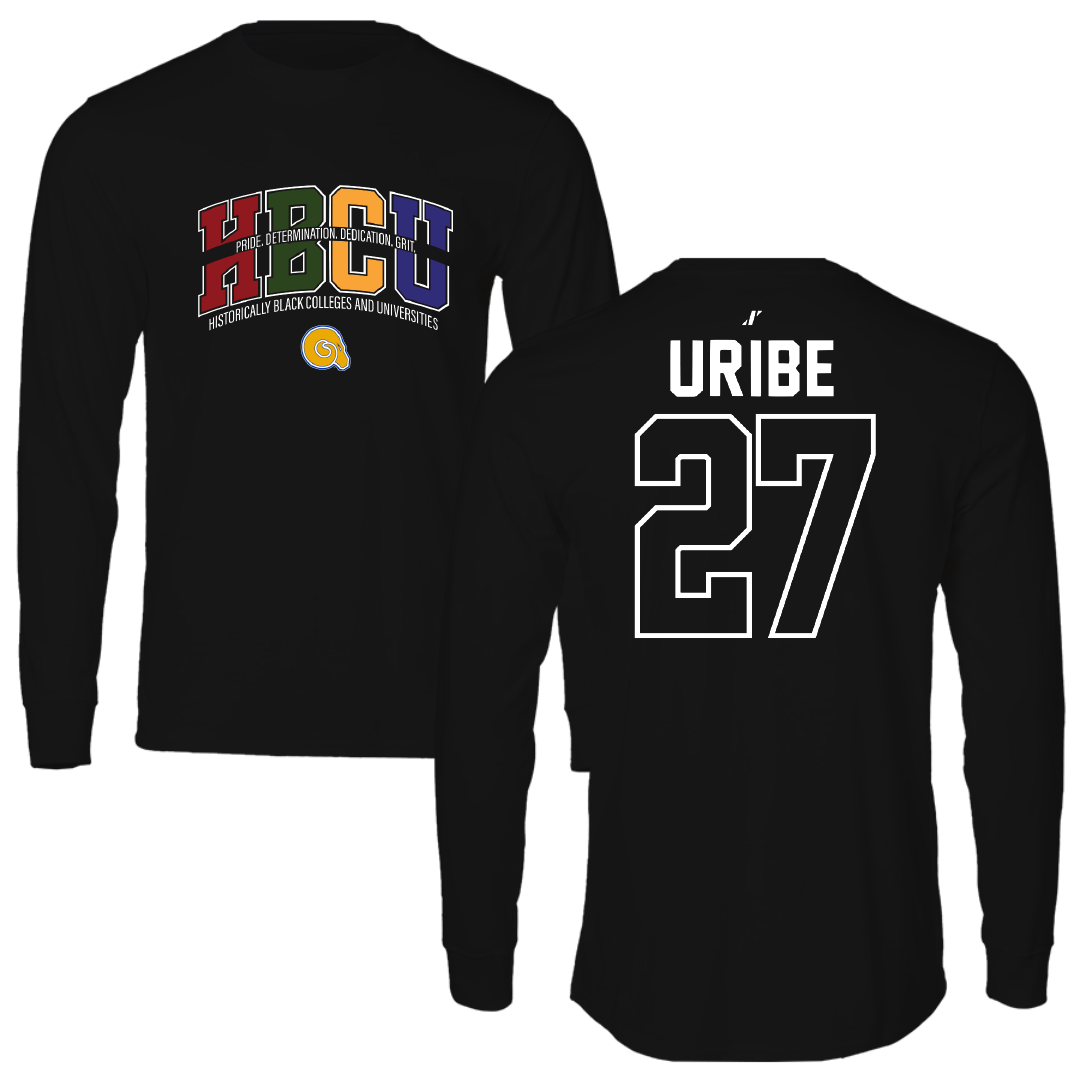 Albany State University Baseball Black HBCU Long Sleeve - #27 Mylon Uribe