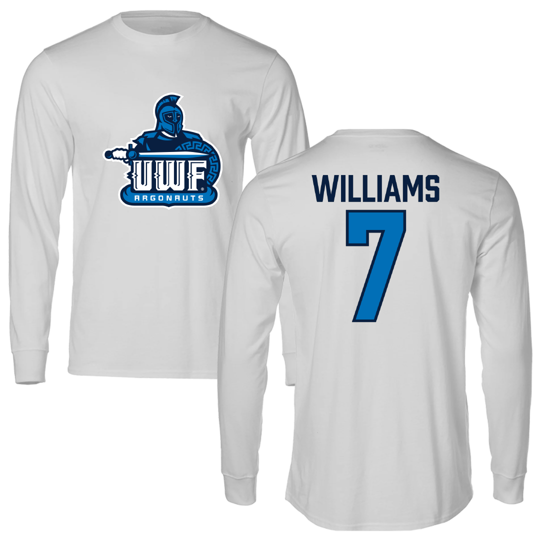 University of West Florida Football Light Gray Long Sleeve - #7 Justice Williams