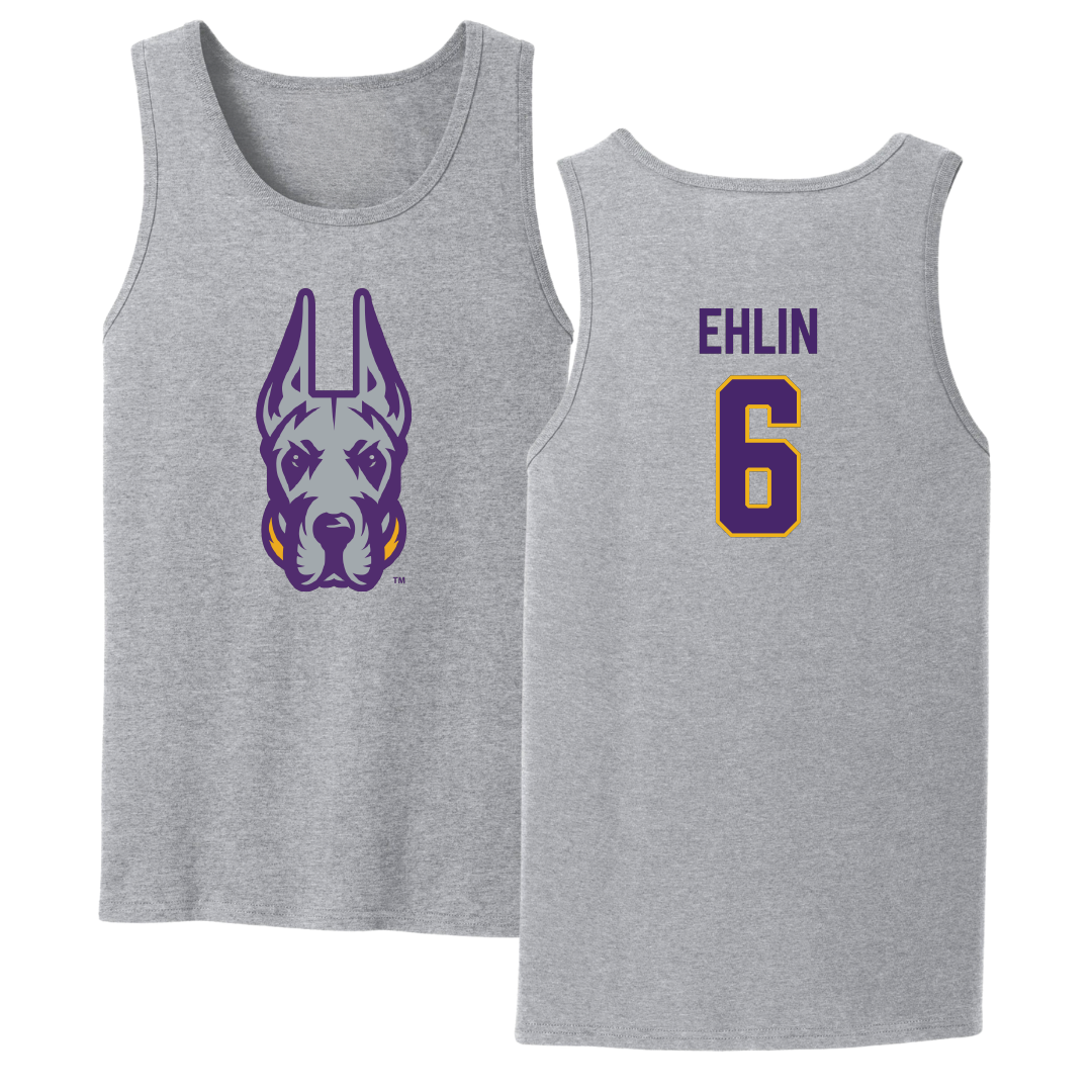 University at Albany Soccer Sport Gray Tank Top - #6 Elias Ehlin