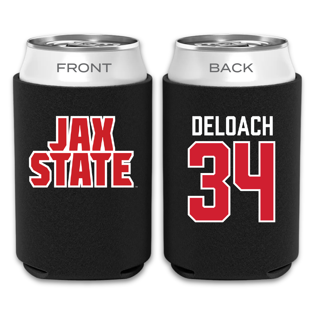 Jacksonville State University Football Black Can Cooler - #34 Dajwon DeLoach