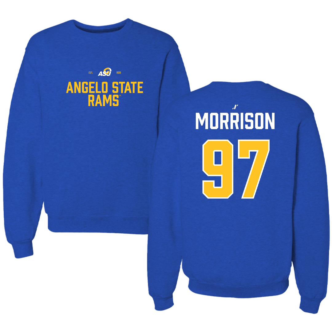 Angelo State University Football Blue General Crewneck - #97 Cameron Morrison