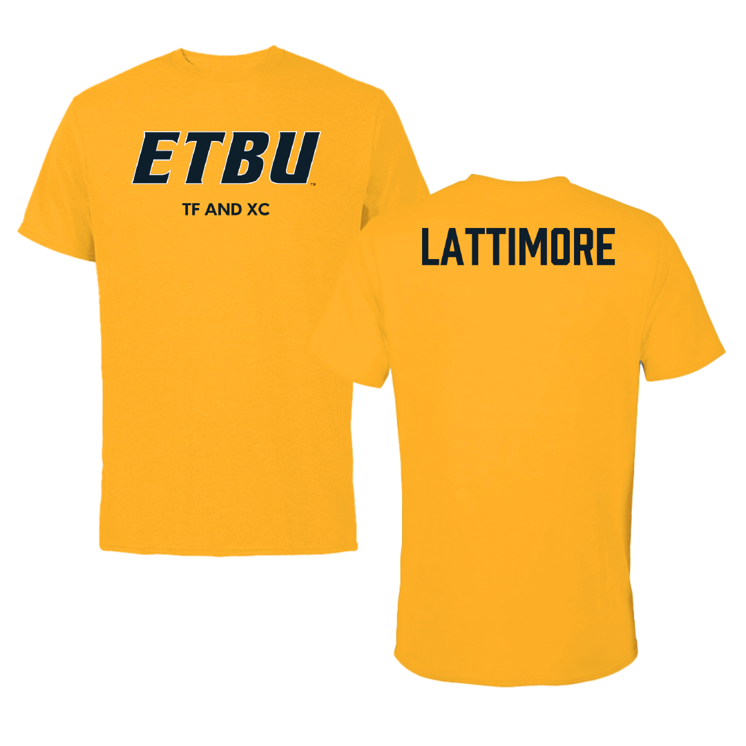 East Texas Baptist University TF and XC Gold Tee - Torrance Lattimore